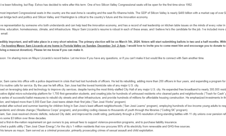 Email reveals former San Jose mayor’s bid for Congress Email reveals former San Jose mayor’s bid for Congress