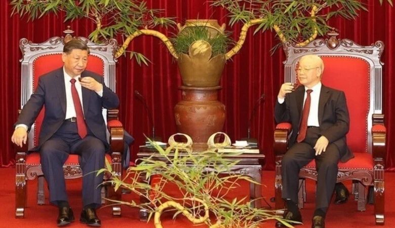 Cây tre uốn lượn tại tiệc trà Nguyễn Phú Trọng-Tập Cận Bình gây tranh cãi Cây tre uốn lượn tại tiệc trà Nguyễn Phú Trọng-Tập Cận Bình gây tranh cãi