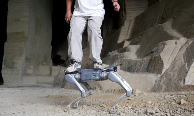 Robot chó Trung Quốc nâng người nặng 100 kg Robot chó Trung Quốc nâng người nặng 100 kg