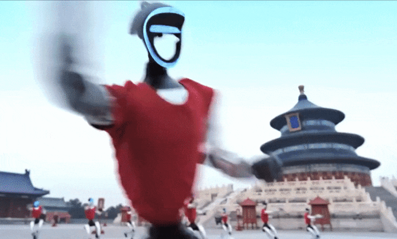 49 robot hình người Trung Quốc nhào lộn, múa võ 49 robot hình người Trung Quốc nhào lộn, múa võ