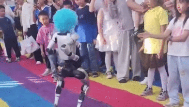 Robot ‘chú hề’ đá trúng khán giả nhí